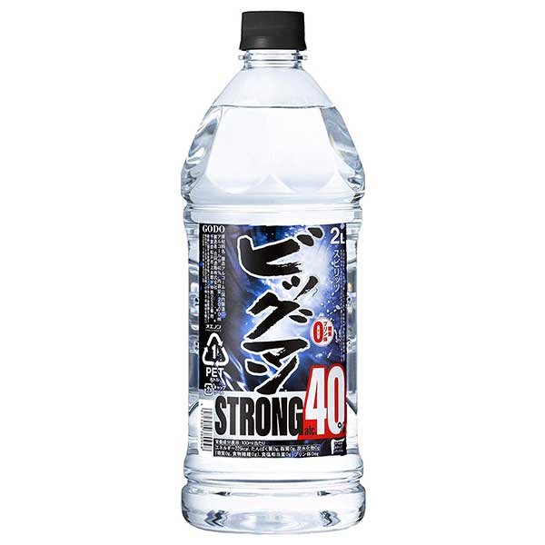 合同 ビッグマンストロング 40度 [PET] 2L 2000ml x 6本[ケース販売]送料無料(沖縄対象外)[合同酒精 オノエン スピリッツ 日本 138094]