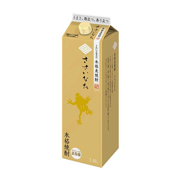 サッポロ ささいなた 本格麦焼酎 25度 [紙パック] 1.8L 1800ml × 6本[ケース販売][サッポロビール 麦焼..