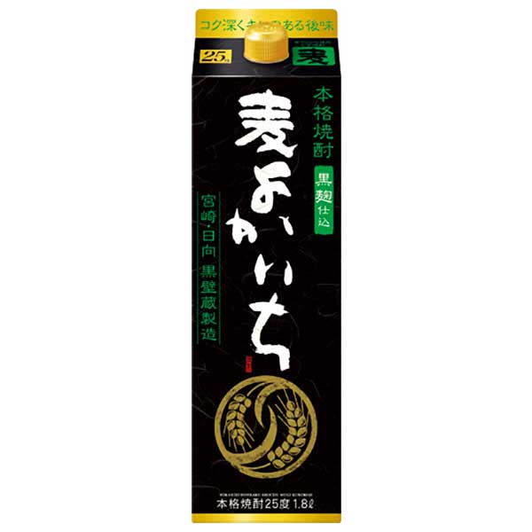 本格焼酎 黒よかいち 麦 25度 [紙パック] 1.8L 1800ml × 6本 [ケース販売][宝酒造 Takara タカラ 芋焼酎 いも焼酎 乙類 日本 宮崎県] ギフト プレゼント 敬老の日 お歳暮 御歳暮