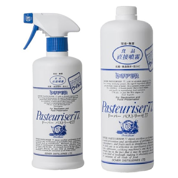 ドーバー パストリーゼ77 ヘッド付 500ml + 詰替 1L 1000ml [セット販売] 送料無料(本州のみ) [沖縄お届け不可] アルコール消毒液 防菌 消臭 ウィルス 掃除 除菌 抗菌 アルコールスプレー pasteuriser77 [ドーバー洋酒] あす楽対応 当日発送