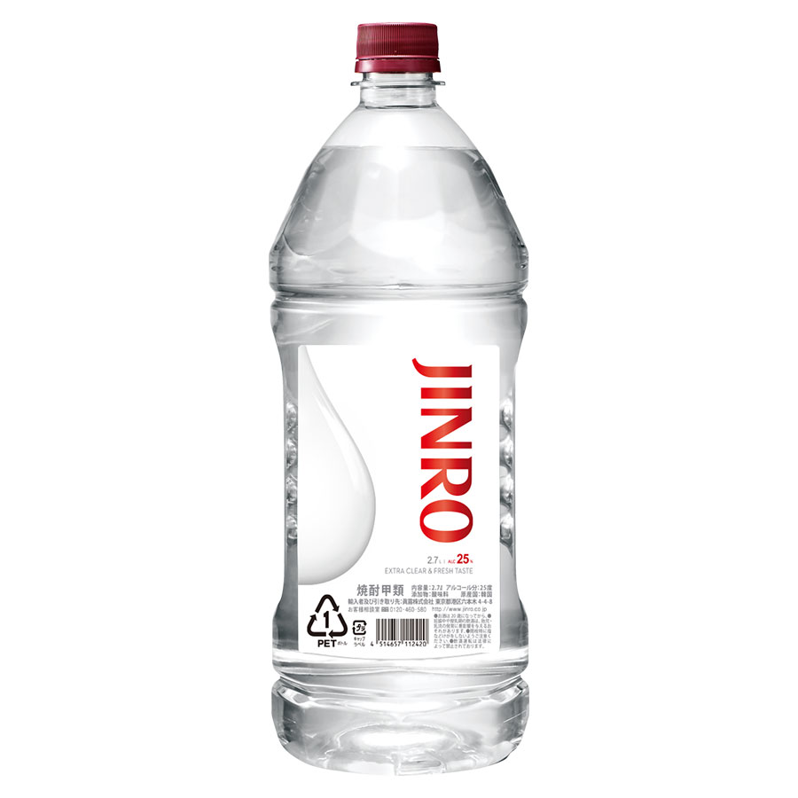 眞露 JINRO ジンロ 25度 [ペット] 2.7L 2700ml x 6本[ケース販売] 送料無料(沖縄対象外)[眞露 JINRO ジンロ 韓国 甲類焼酎][眞露 JINRO ジンロ 韓国 甲類焼酎]