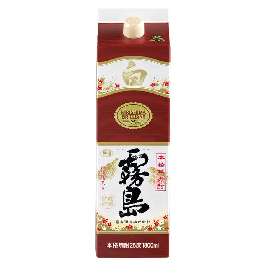 ※ヴィンテージやラベルのデザインが商品画像と異なる場合がございます。当店では、現行ヴィンテージの販売となります。ご指定のヴィンテージがある際は事前にご連絡ください。不良品以外でのご返品はお承りできません。ご了承ください白霧島 芋 25度 [パック] 1.8L 1800ml 送料無料(本州のみ) [霧島酒造 芋焼酎 いも焼酎 日本 宮崎県]母の日 父の日 敬老の日 誕生日 記念日 冠婚葬祭 御年賀 御中元 御歳暮 内祝い お祝 プレゼント ギフト ホワイトデー バレンタイン クリスマスあまみ・うまみ・まるみの 絶妙なバランス 白麹仕込みの本格芋焼酎。「平成宮崎酵母」を使用することで、酵母由来の甘い香りが加わっています。コクとあまみを高めながら、あまみ・うまみ・まるみのバランスを追求し、なめらかな口当たりを実現しました。芋本来のどしっとしたコクと、ほわんとした香りが楽しめます。