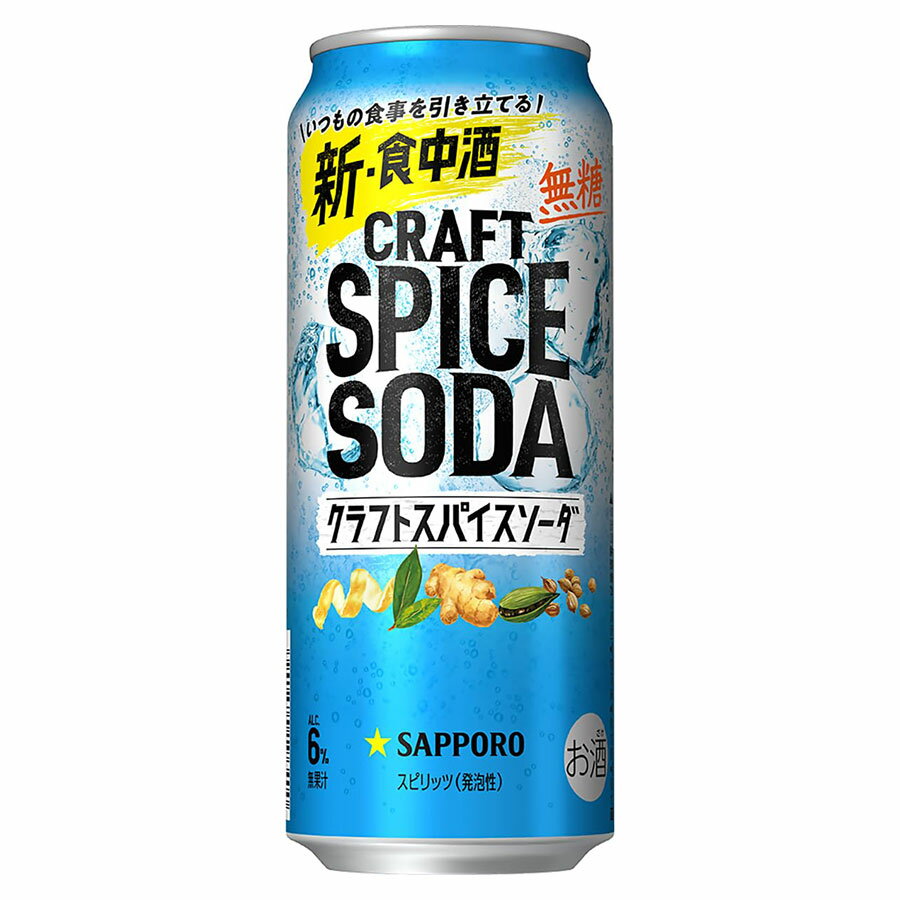 【ポイント2倍 マラソン限定】サッポロ クラフトスパイスソーダ 6度 [缶] 500ml x 48本[2ケース販売] 送料無料(本州のみ) [サッポロ 日本 缶チューハイ スピリッツ(発泡) 2T82]