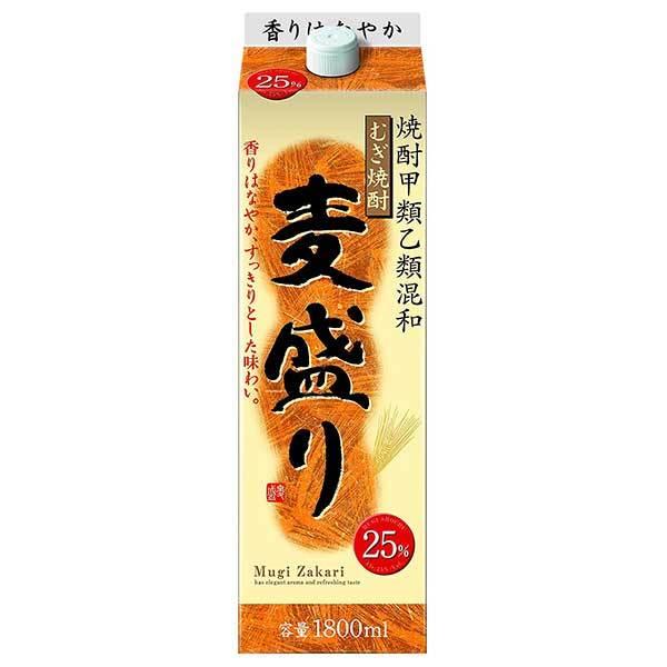 合同 麦盛り 25度 パック 1.8L 1800ml x 6本 ケース販売 送料無料 本州のみ 合同酒精 焼酎甲類乙類混和 119149