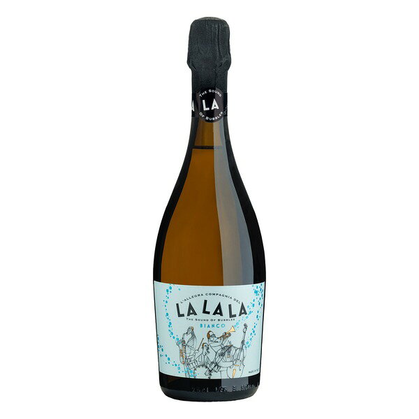 イタリア・エミリア・ロマーニャの「ララーラ（L'Allegra Compagnia del La La La）」の「スプマンテ ビアンコ」です。ランブルスコ・サラミーノとランブルスコ・マラーニから造られた、やや辛口のスパークリングワイン。よく冷やしてお楽しみください。