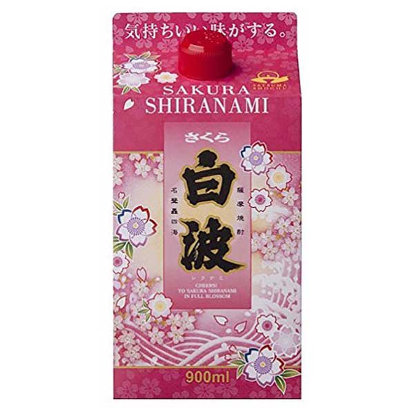 【ポイント3倍 マラソン期間中】さくら白波 芋 25度 [パック] 900ml x 6本 [ケース販売] 送料無料(沖縄対象外) [薩摩酒造 芋焼酎 鹿児島県]