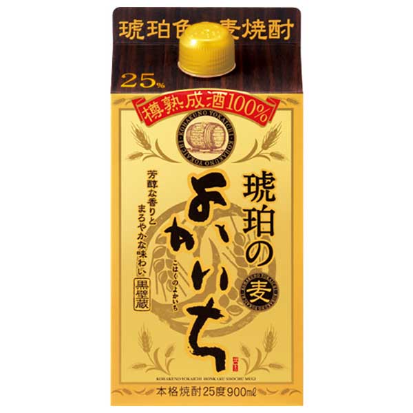 本格焼酎 琥珀のよかいち 麦 25度 [紙パック] 900ml x 6本 [ケース販売]送料無料(沖縄対象外)[宝酒造 日本 宮崎県]