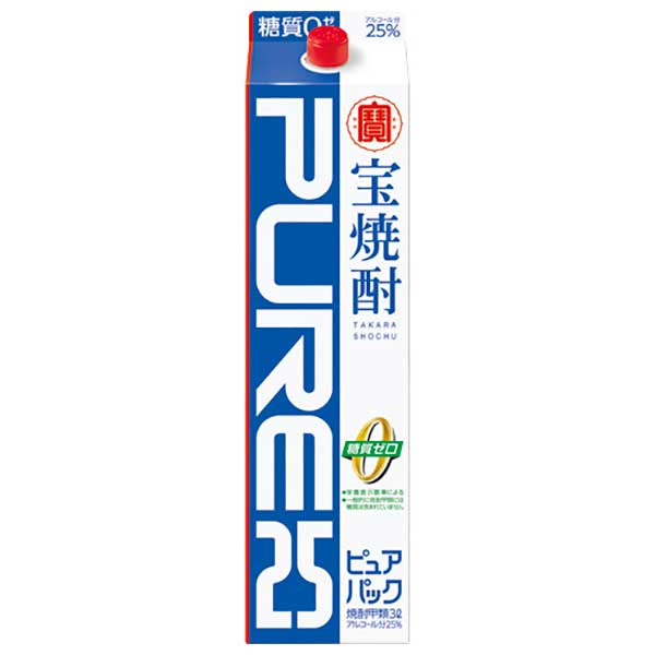 宝焼酎 ピュアパック 25度 [紙パック] 3L 3000ml x 4本 [ケース販売]送料無料(沖縄対象外)[宝酒造 日本 千葉県]