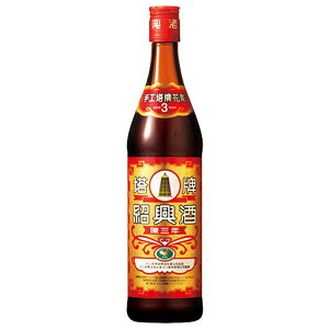 紹興酒 塔牌 花彫 陳三年 16度 [瓶] 600ml x 12本 [ケース販売]送料無料(沖縄対象外)[宝酒造 中華人民共和国]【ギフト不可】