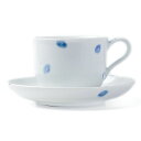 磁器:金点モーニング碗皿・古川章蔵《コーヒーカップ・皿セット》