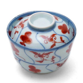 赤絵安南手蓋物・土山敬司《蓋物・茶わん蒸し器・蒸し碗・220ml・10.5cm》