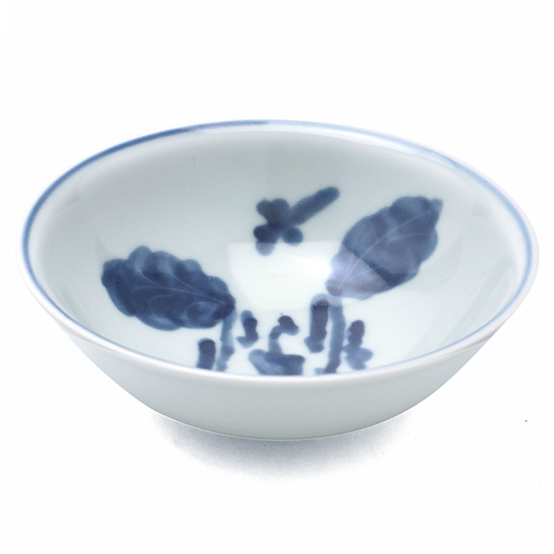 染付：なずな小鉢・小・土山敬司《小鉢・12.2cm》