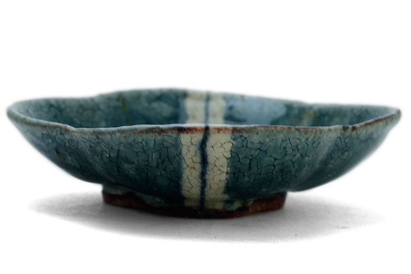 木瓜小鉢・中線緑・杉本太郎《小鉢・13.0cm》