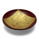 漆器・山中漆器:平盃・色紙金箔・古代朱・守田漆器《盃》