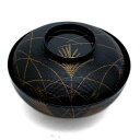 漆器:芒に蝶々蒔絵糸目椀・尚古堂・竹田省・五客一組《お椀・12.8cm》