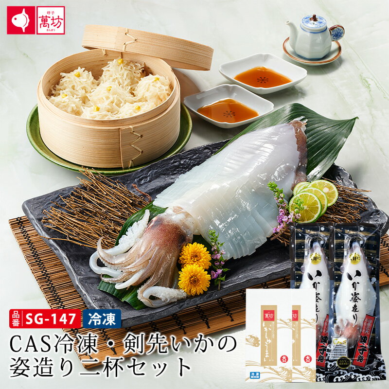 【父の日 ギフト プレゼント 送料無料】CAS冷凍・剣先いかの姿造り二杯セット(SG-147)お中元 食べ物 海鮮 ビールに合…