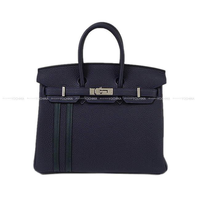 HERMES エルメス ハンドバッグ バーキン25 オフィサー(オフィシエ) ブルーニュイ/ヴェールシプレ(サイプレス) トゴ/スイフト シルバー金具 新品 (HERMES Handbags Birkin 25 Officier Bleu nuit / Vert cypres Togo/Swift SHW[Brand New][Authentic])【あす楽対応】#よちかのサムネイル