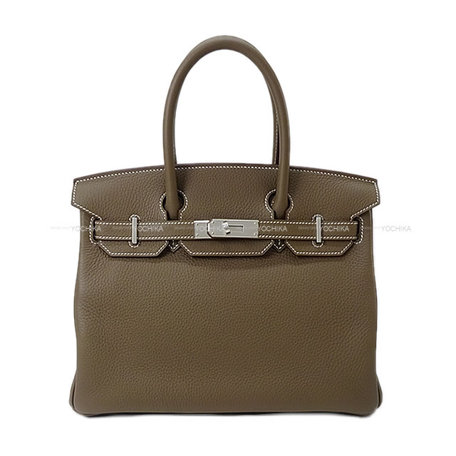 【ご褒美に★】HERMES エルメス ハンドバッグ バーキン30 エトープ(エトゥープ) トリヨン シルバー金具 新品 (HERMES HandBag Birkin 30 Etoupe Taurillon Clemence SHW[Brand new][Authentic])【あす楽対応】#yochikaのサムネイル