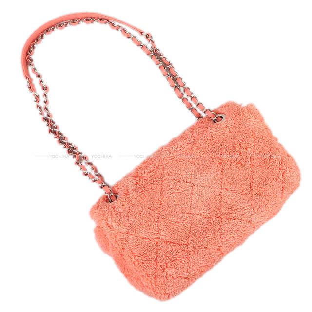 【 キャッシュレスポイント還元★】2019年春夏 限定 CHANEL シャネル マトラッセ チェーン ショルダー フラップ バッグ サーモンピンク ミックスファイバーXラムスキン シルバー金具 AS0603 新品未使用 (Matelasse Chain Flap Shoulder Bag Salmon pink Mix fiber/Lambskin)