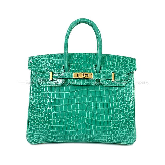 【ご褒美に★】HERMES エルメス ハンドバッグ バーキン25 ヴェールジェイド クロコダイル ポロサスシャイニー ゴールド金具 新品 (HERMES handbags Birkin 25 Vert Jade Crocodile Porosus Lisse GHW[Brand New][Authentic])【あす楽対応】#yochika