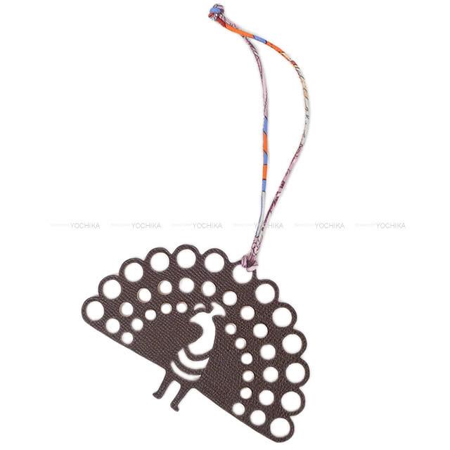 【ご褒美に★】HERMES エルメス プティアッシュ バッグチャーム "孔雀 ピーコック" ローズエグランタイン/ショコラ トゴ/エプソン 新品 (HERMES Bag charm petit H "Peacock" Rose Eglantine/Chocolat)【あす楽対応】#yochikaのサムネイル
