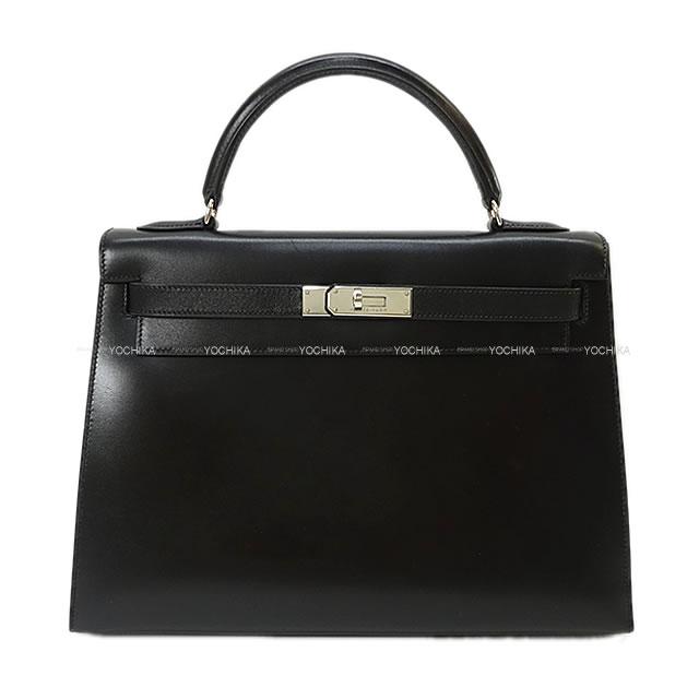 【ご褒美に★】HERMES エルメス ケリー32 外縫い 黒(ブラック) ボックスカーフ シルバー金具 SAランク【中古】 ([Pre-loved]HERMES handbag Kelly32 Sellier Noir(Black) Box Calf SHW[USED SA][Authentic])【あす楽対応】#yochikaのサムネイル