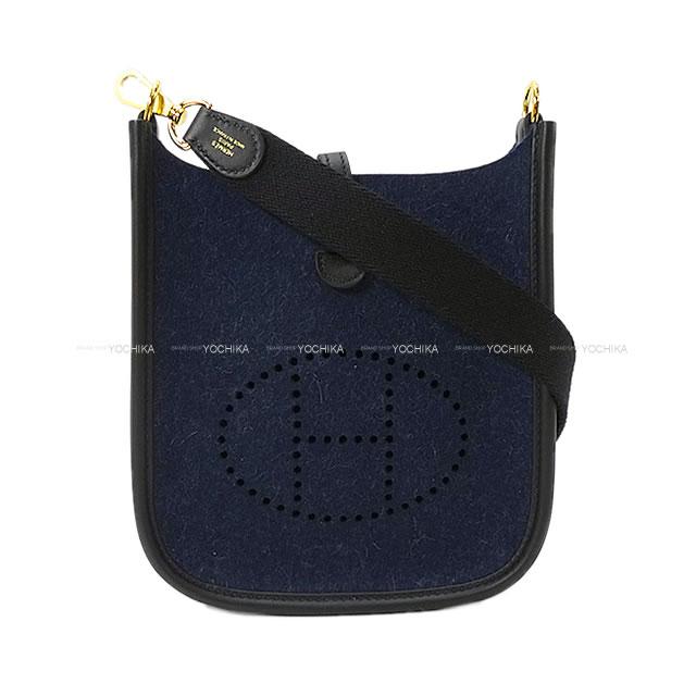 HERMES エルメス ショルダーバッグ ミニ エブリン エヴリン 16 TPM アマゾン ブルーニュイ/黒 フェルト/スイフト ゴールド金具 新品 (HERMES Shoulder Bag Mini Evelyne 16 TPM Blue Nuit/Black Felt/Swift GHW [Brand new][Authentic])【あす楽対応】#yochikaのサムネイル