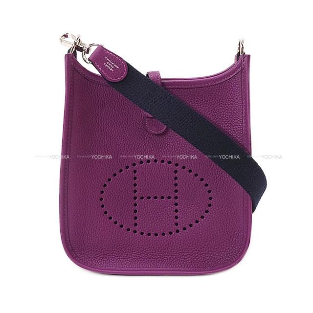 HERMES エルメス ショルダーバッグ ミニ エブリン エヴリン 16 TPM アマゾン アネモネ/ブルーインディゴ トリヨン シルバー金具 新品 (HERMES Shoulder Bag Mini Evelyne 16 TPM Anemone/Blue Indigo Taurillon Clemence SHW [Brand new][Authentic])【あす楽対応】#yochikaのサムネイル