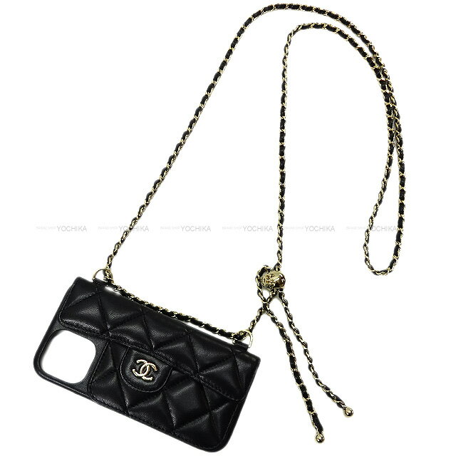 2021年春夏 CHANEL シャネル マトラッセ カードケース付き ロングチェーン iPhone12 PRO スマホケース ラムスキン 新品(2021SS CHANEL iPhone case Long Chain iPhone12 PRO smartphone case with Matrasse Card Case Lambskin)【あす楽対応】#よちか【あす楽対応】#yochikaのサムネイル