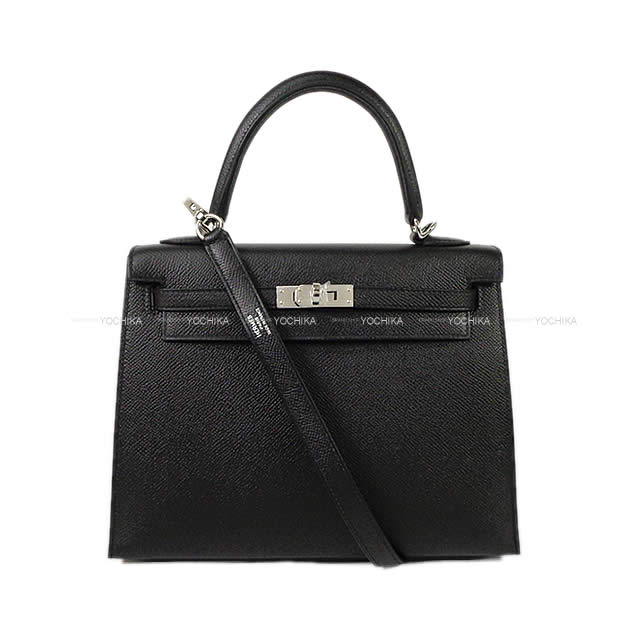 HERMES エルメス ケリー25 外縫い 黒 (ブラック) エプソン シルバー金具 ショルダーバッグ Z刻印 新品(HERMES Kelly25 Sellier Noir (Black) Veau Epsom Silver HW Shoulder bag[BRAND NEW][Authentic])【あす楽対応】#yochika