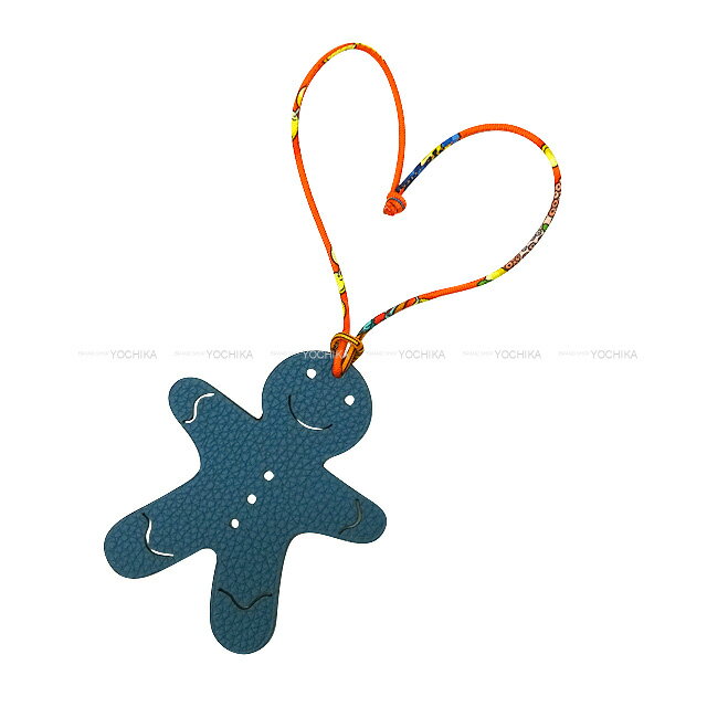 エルメス プティアッシュ ジンジャーブレッドマン 人形 ブルードプリュス/ヴェールアングラス トゴ/エプソン バッグチャーム 新品(HERMES petit H Gingerbread man Bleu de Prusse/Vert Anglais Veau Togo/Veau Epsom [BRAND NEW][Authentic])【あす楽対応】#yochikaのサムネイル