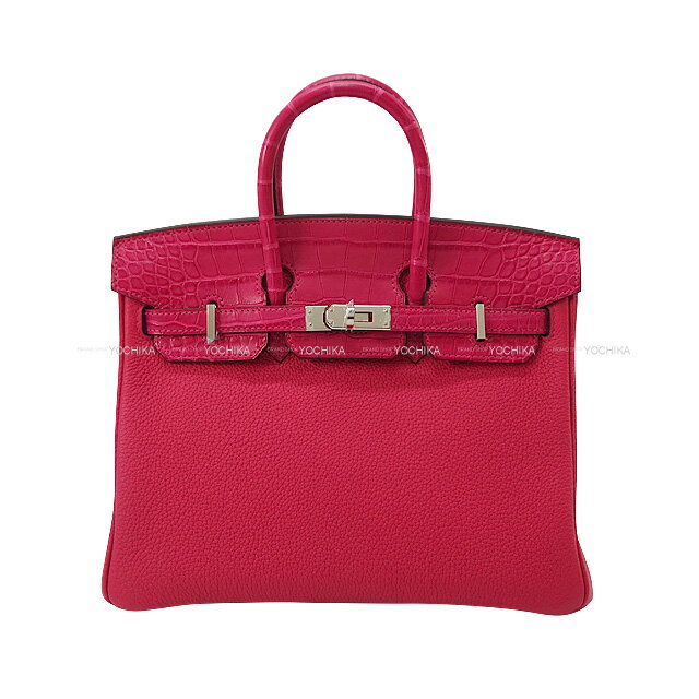 HERMES エルメス バーキン25 タッチ フランボワーズ クロコダイルアリゲーターマット/トゴ シルバー金具 ハンドバッグ Z刻印 新品(HERMES Birkin25 Touch Framboise Crocodile Alligator Mat/Veau Togo Silver HW Handbag[BRAND NEW][Authentic])【あす楽対応】#yochikaのサムネイル