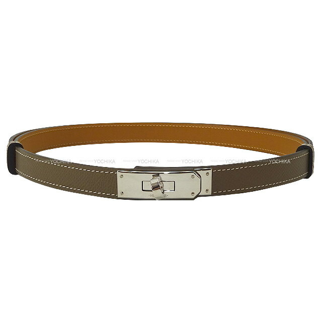 【ご褒美に☆】HERMES エルメス ケリーベルト18 エトープ (エトゥープ) エプソン シルバー金具 ベルト Y刻印 新品未使用(HERMES Kelly Belt 18 Etoupe Veau Epsom Silver HW belt[NEVER USED][Authentic])【あす楽対応】#yochikaのサムネイル