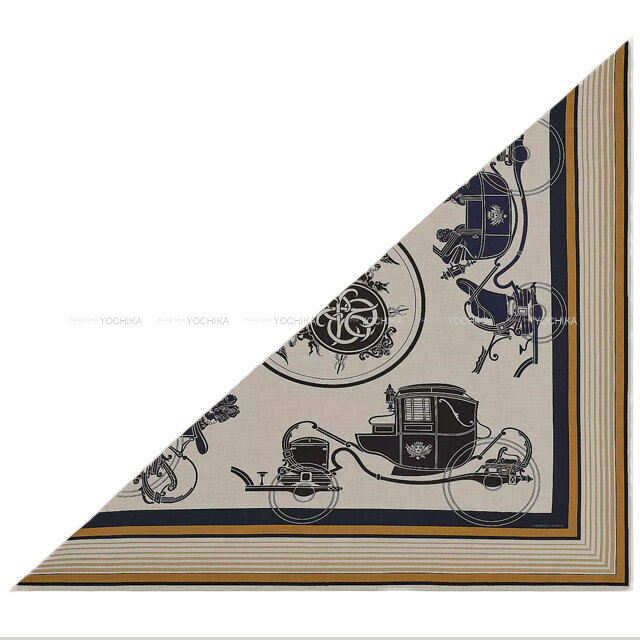 【ご褒美に☆】HERMES エルメス トライアングル ジェアン エクスリブリス Ex-Libris ナチュラル/黒 (ブラック)/ゴールド カシミア 70% シルク 30% スカーフ 新品未使用(HERMES Triangle Geant Ex-Libris Naturel/Noir (Black)/Gold scarf)【あす楽対応】#yochikaのサムネイル