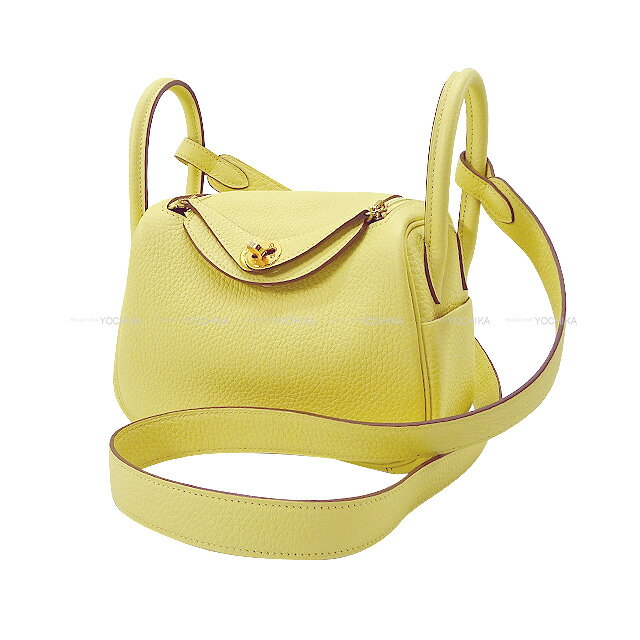 HERMES エルメス リンディ 20 ミニ ヴェルソ ジョーヌプッサン/ナタ トリヨンクレマンス ショルダーバッグ Z刻印 新品(Lindy 20 mini Verso Jaune Poussin/Nata Taurillon Clemence Shoulder bag)のサムネイル