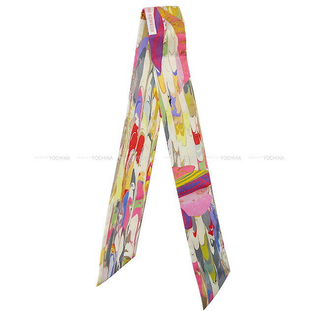 【ご褒美に★】2021年春夏限定 HERMES エルメス ツイリー 京都マーブル ローズ/ヴェール/ヴァイオレット シルク100％ スカーフ 新品(2021SS Limited HERMES Twilly Kyoto Marble Rose/Vert/Violet Silk100% scarf[BRAND NEW][Authentic])【あす楽対応】#yochika