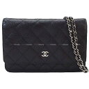 【渋谷並木橋店】 CHANEL シャネル ココマーク マトラッセ ショルダーバッグ 黒 (ブラック)/ボルドー グレインドカーフ(キャビアスキン) シルバー金具...