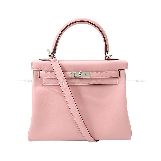 HERMES エルメス ケリー25 ローズサクラ スイフト シルバー金具 ショルダーバッグ T刻印 準新品(HERMES Kelly25 Rose Sakura Veau Swift Silver HW Shoulder bag[ALMOST NEW][Authentic])【あす楽対応】#yochika