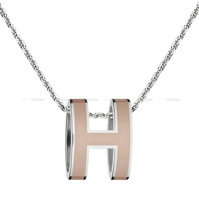 【ご褒美に★】HERMES エルメス H型 ポップアッシュ マロングラッセ シルバープレーテッド/ラッカー ネックレス 新品(HERMES Pop H Marron grace Silver plated palladium/lacquer necklace[BRAND NEW][Authentic])【あす楽対応】#yochikaのサムネイル