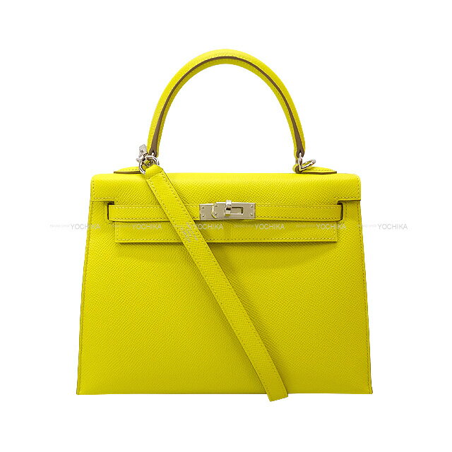 HERMES エルメス ケリー25 外縫い ライム エプソン シルバー金具 ショルダーバッグ U刻印 新品(HERMES Kelly25 Sellier Lime Veau Epsom Silver HW Shoulder bag[BRAND NEW][Authentic])【あす楽対応】#yochikaのサムネイル