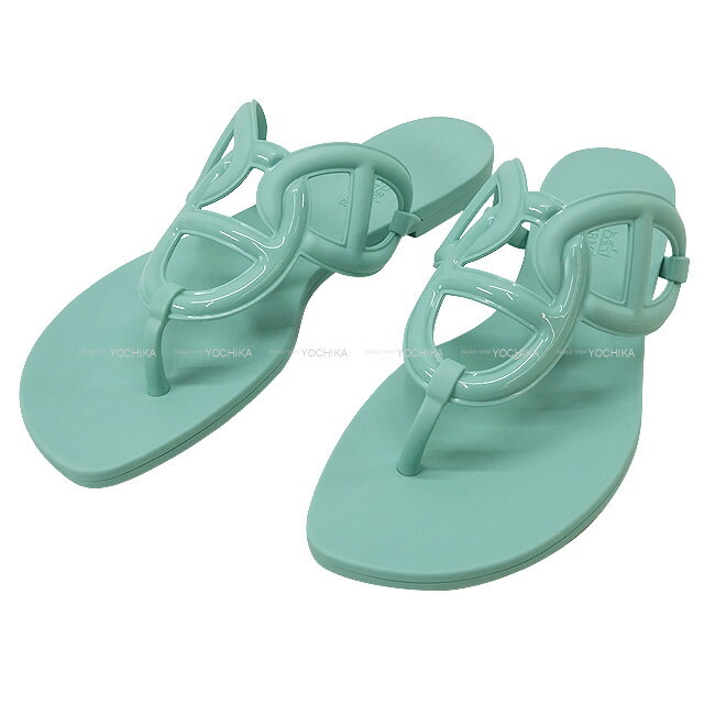 HERMES エルメス エジェリ #36 ヴェールアンブラン ラバー サンダル 新品(HERMES Egerie #36 Vert Embrun Rubber sandals[BRAND NEW][Authentic])【あす楽対応】#yochikaのサムネイル
