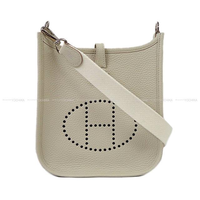 HERMES エルメス エヴリン(エブリン) 16 TPM アマゾン ベトン/白 (ホワイト) トリヨンクレマンス シルバー金具 ショルダーバッグ A刻印 新品未使用(HERMES Evelyne 16 TPM Amazon Beton/Blanc (White) Taurillon Clemence Silver HW Shoulder bag)【あす楽対応】#yochikaのサムネイル