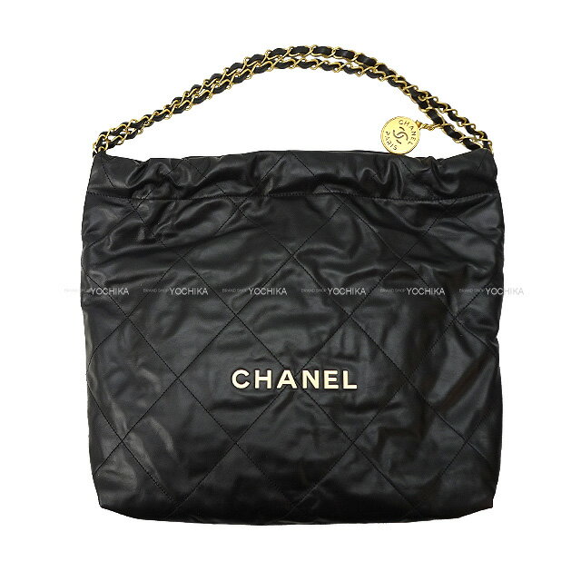 2022年春夏 CHANEL シャネル シャネル22 マトラッセ メダルチャーム付 スモール ホーボー 黒 (ブラック) ラムスキン ハンドバッグ 新品(2022SS CHANEL Chanel 22 matelasse With medal charm Small hobo Handbag[BRAND NEW][Authentic])【あす楽対応】#yochikaのサムネイル