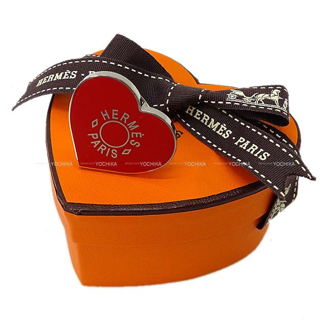 HERMES エルメス ハート型 クー ラック ルージュ シルバー金具 スカーフリング 新品(HERMES Coeur Laque Rouge Silver HW Scarf ring[BRAND NEW][Authentic])【あす楽対応】#yochikaのサムネイル