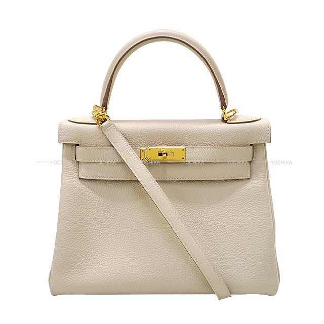 HERMES エルメス ケリー28 内縫い クレ トゴ ゴールド金具 ショルダーバッグ T刻印 新品同様【中古】([Pre-loved] HERMES Kelly28 Retourne Craie Veau Togo Gold HW Shoulder bag[LIKE NEW][Authentic])【あす楽対応】#yochikaのサムネイル