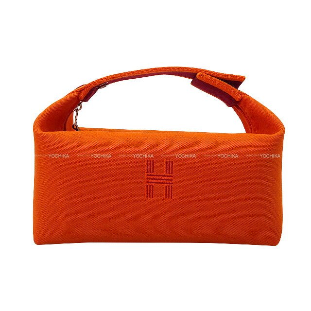 HERMES エルメス ブリッドアブラック PM フーオレンジ/ルージュアッシュ トワルアッシュ シルバー金具 ポーチ 新品(HERMES Bride a Brac PM Feu Orange/Rouge H Toile H Silver HW Pouch[BRAND NEW][Authentic])【あす楽対応】#yochika