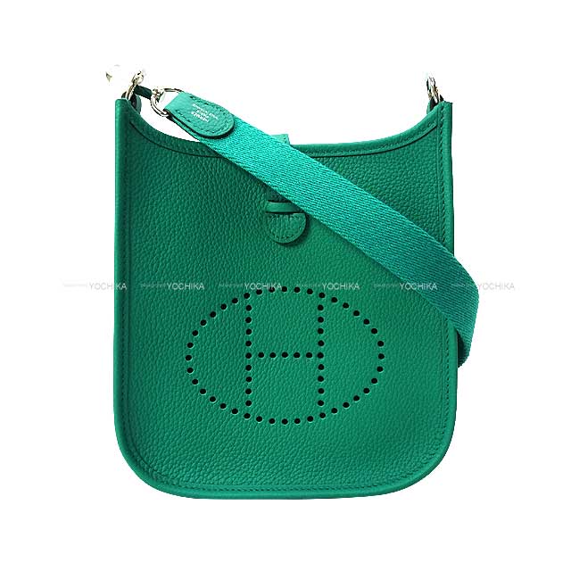 HERMES エルメス エヴリン(エブリン) 16 TPM ヴェールジェイド トリヨンモーリス シルバー金具 ショルダーバッグ U刻印 新品(HERMES Evelyne 16 TPM Vert Jade Taurillon Maurice Silver HW Shoulder bag[BRAND NEW][Authentic])【あす楽対応】#yochikaのサムネイル