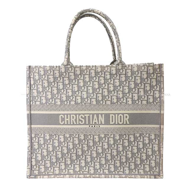 Christian Dior NX`fBI[ ubNg[g [W O[ fBI[ Iu[N WK[h M1286ZRIW nhobO VilyÁz([Pre-loved] Christian Dior Book Tote Large Grey Dior oblique jacquard Handbag)yyΉz#yochika