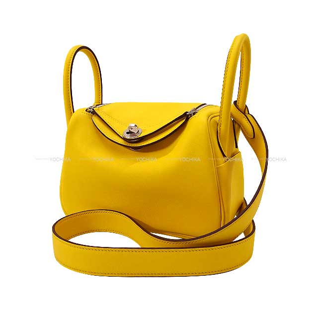 HERMES エルメス リンディ20 ミニ ジョーヌナプル (ジョーヌナポリ) スイフト シルバー金具 ショルダーバッグ U刻印 新品(HERMES Lindy 20 mini Jaune de Naples Veau Swift Silver HW Shoulder bag[BRAND NEW][Authentic])【あす楽対応】#yochikaのサムネイル