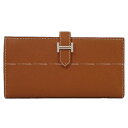 HERMES エルメス ベアンスフレ ゴールド エプソン シルバー金具 長財布 B刻印 新品未使用(HERMES Bearn Soufflet Gold Vea...